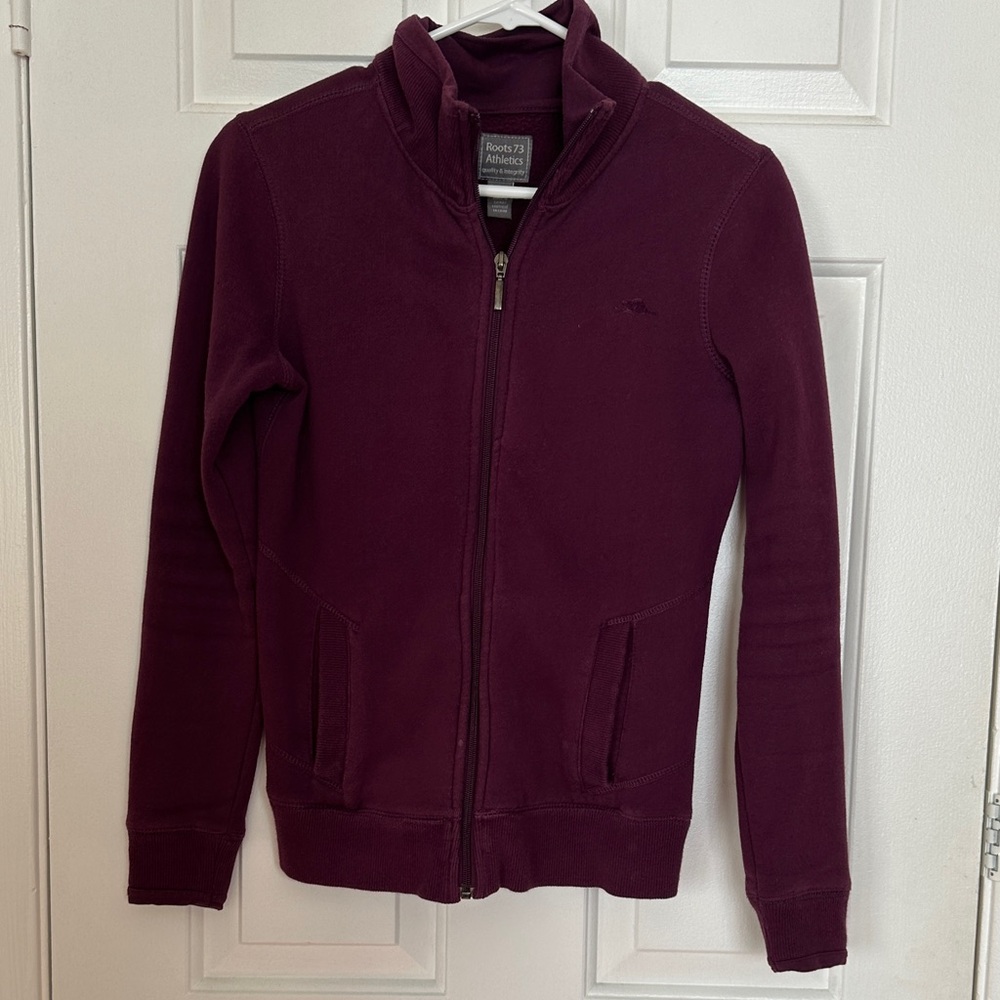 Roots Burgundy Zip-Up Jacket, Small Petite